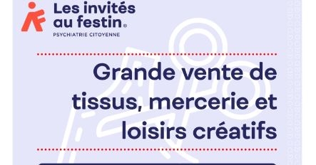 Grande vente de tissus, mercerie 